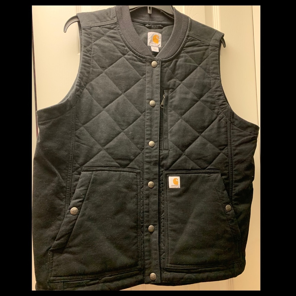 Carhartt Black XL 104423 - Women's Rugged Flex Canvas Rib Collar Vest